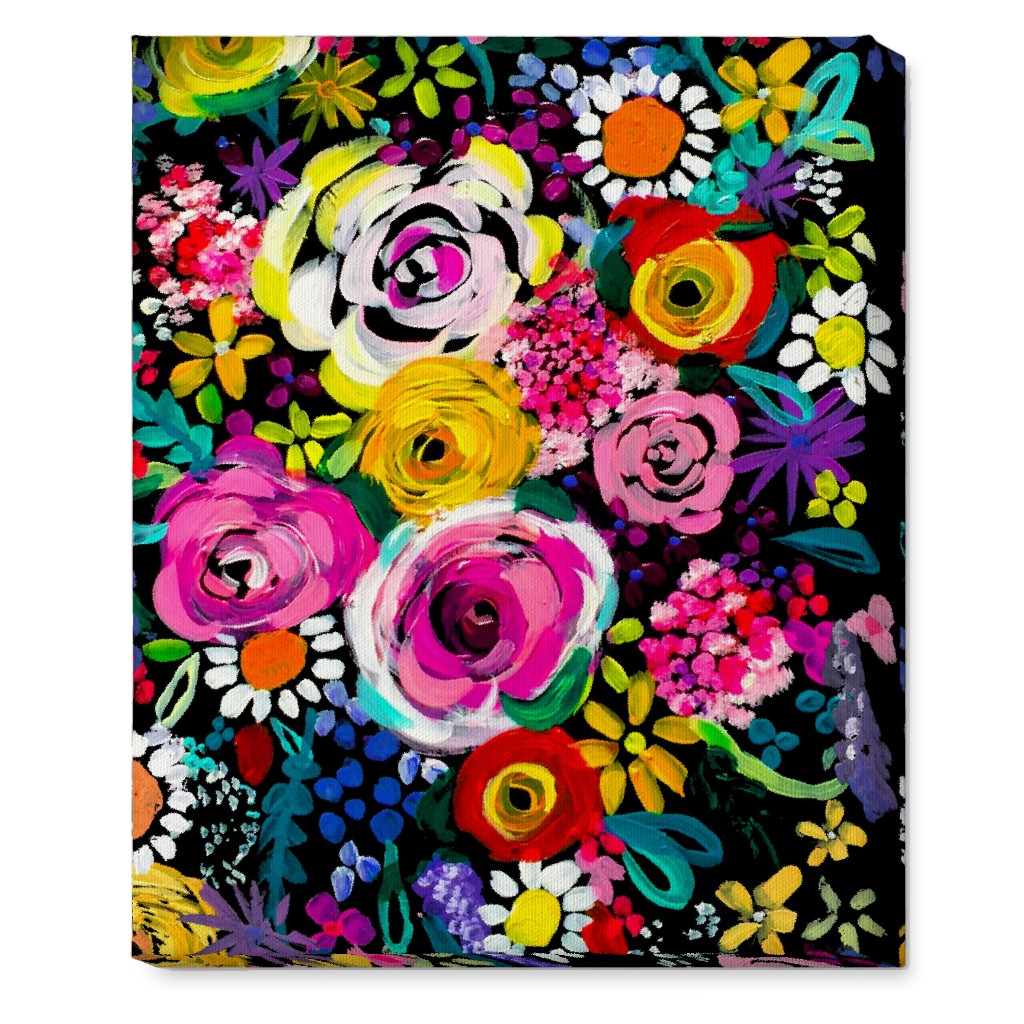 Les Fleurs Floral Painting Wall Art, No Frame, Single piece, Canvas, 16x20, Multicolor