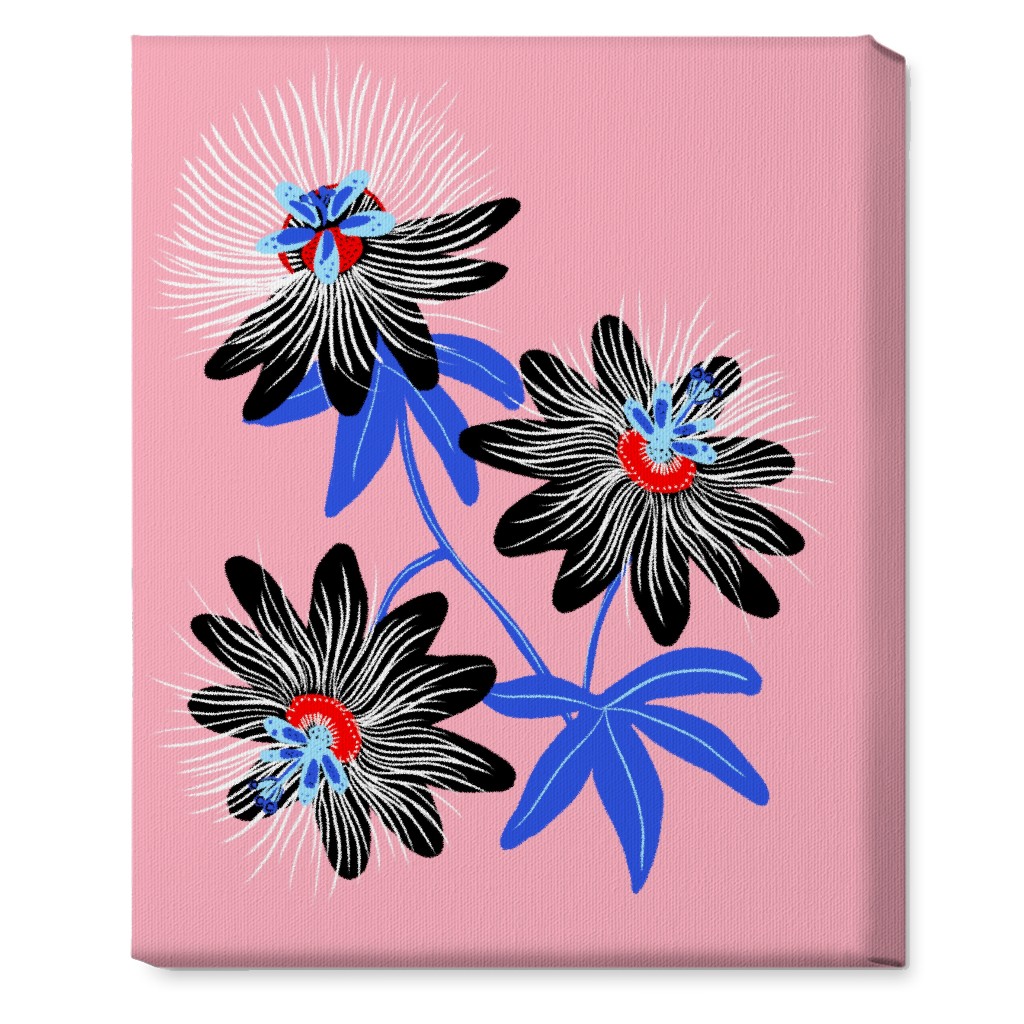 Passion Flower - Multi on Pink Wall Art, No Frame, Single piece, Canvas, 16x20, Pink