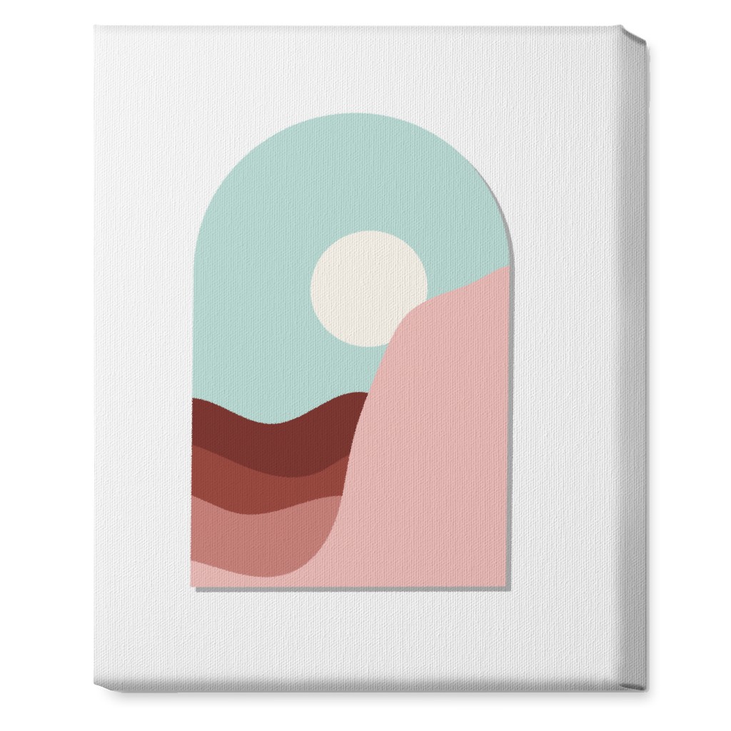 Abstract Desert Landscape in Window Daylight Wall Art, No Frame, Single piece, Canvas, 16x20, Multicolor, Rain