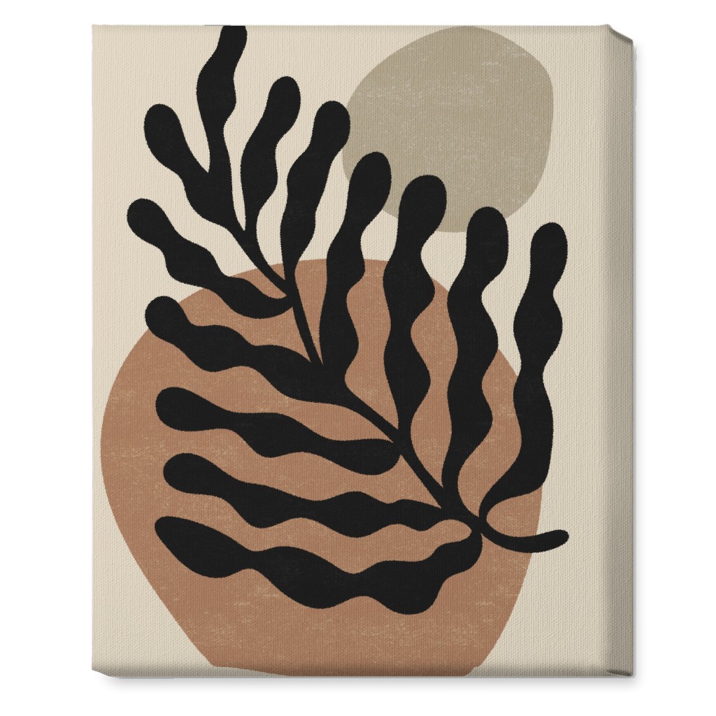 Abstract Leaf - Neutral Wall Art, No Frame, Single piece, Canvas, 16x20, Beige, Pearl