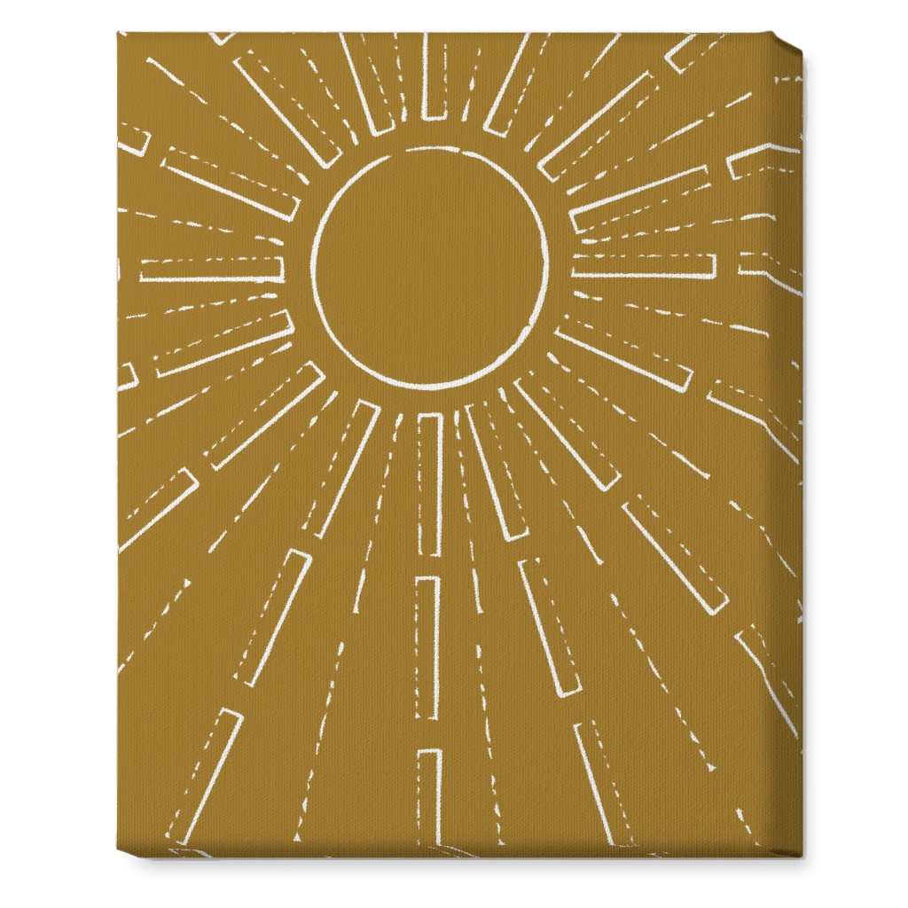 Midcentury Burst Wall Art, No Frame, Single piece, Canvas, 16x20, Yellow