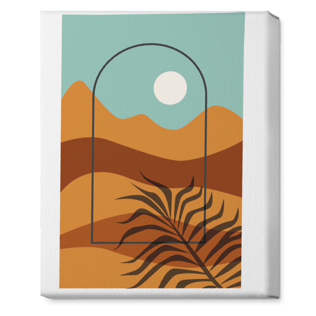 Floating Frame Abstract Mountain Landscape Wall Art, No Frame, Single piece, Canvas, 16x20, Multicolor