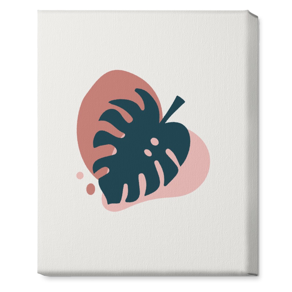 Shapes and Fern Leaf Iv Wall Art, No Frame, Single piece, Canvas, 16x20, Pink, Whisper