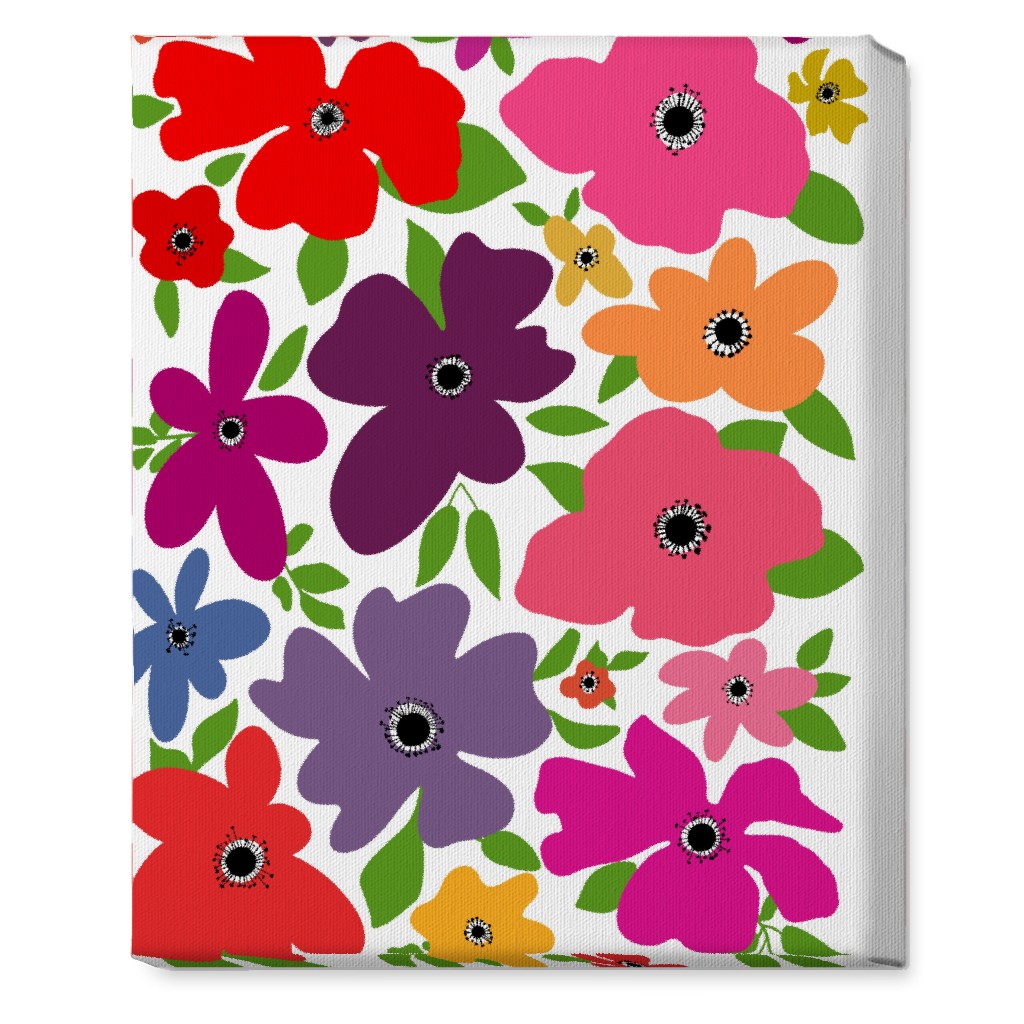 Floral Palooza - Multi Wall Art, No Frame, Single piece, Canvas, 16x20, Multicolor