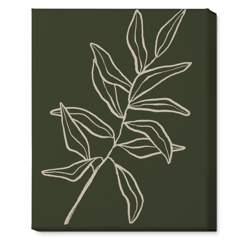Botanical Eucalyptus Wall Art, No Frame, Single piece, Canvas, 16x20, Green, Gray