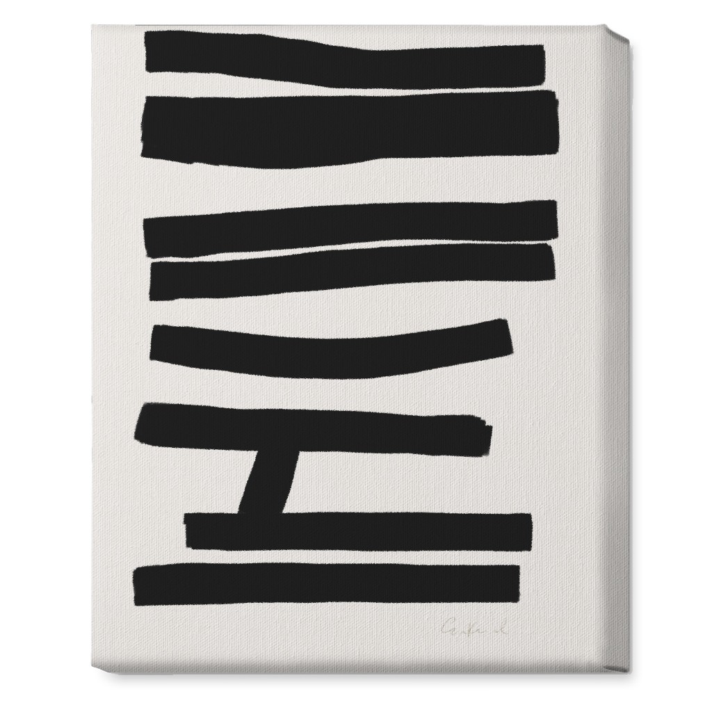 Bold Abstract Stripes Wall Art, No Frame, Single piece, Canvas, 16x20, Black, Antique White
