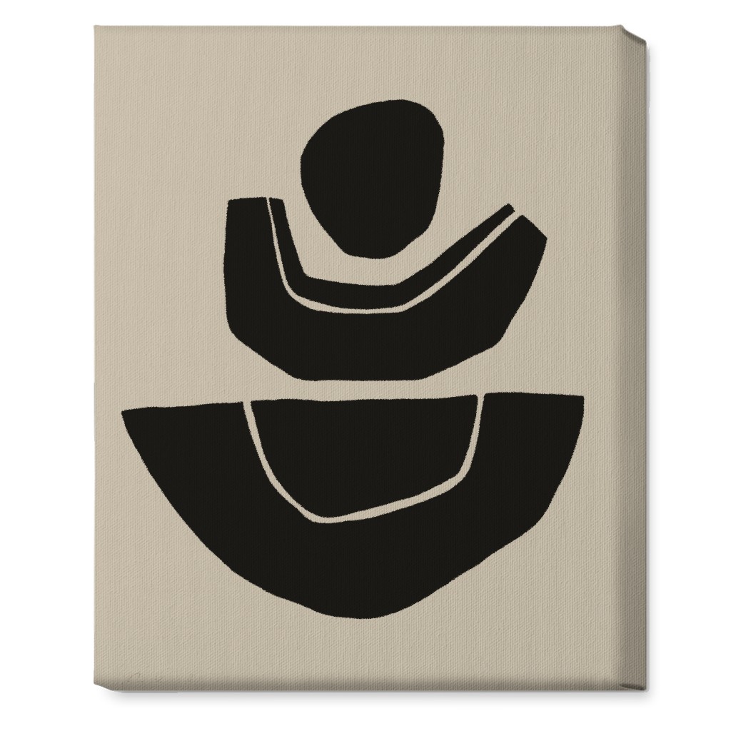 Geometric Abstract Stack Ii Wall Art, No Frame, Single piece, Canvas, 16x20, Black, Charcoal