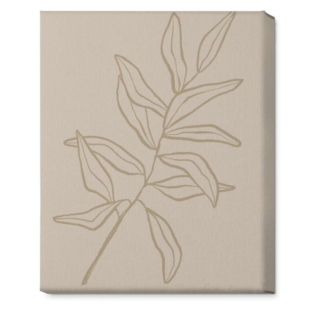 Botanical Eucalyptus Wall Art, No Frame, Single piece, Canvas, 16x20, Beige, Pebble
