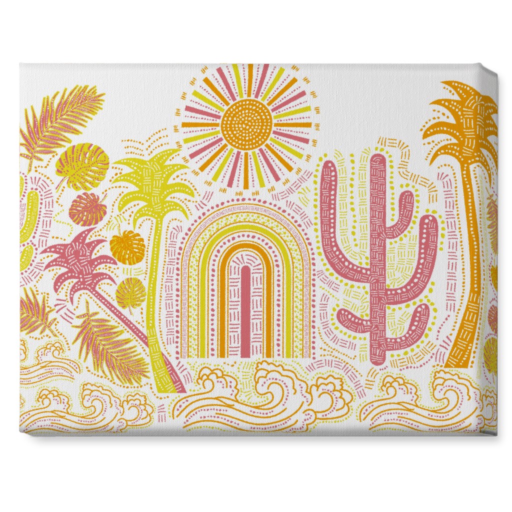 Optimistic Full Sunny Summer - Warm Wall Art, No Frame, Single piece, Canvas, 16x20, Multicolor