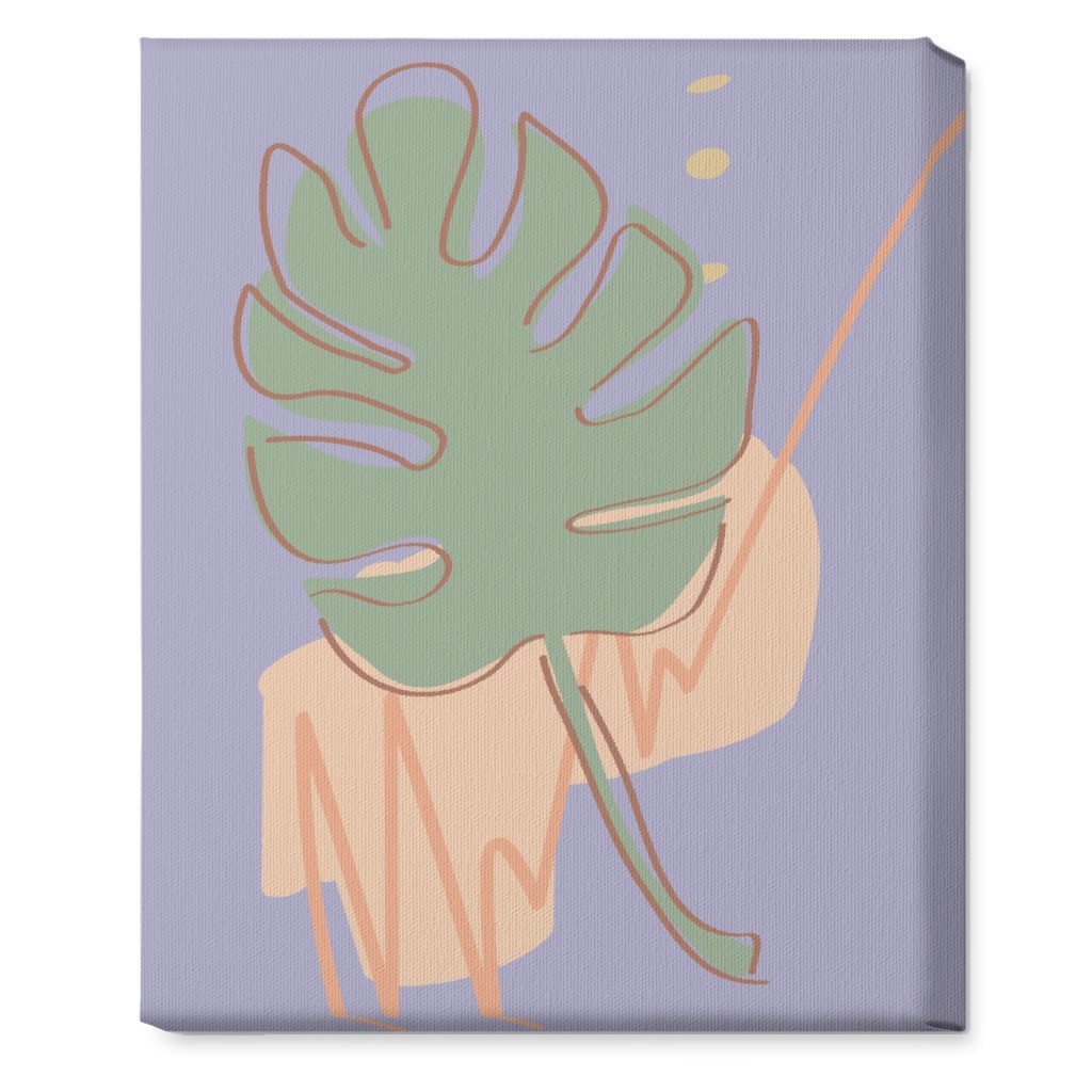 Modern Monstera Leaf - Purple and Green Wall Art | Shutterfly