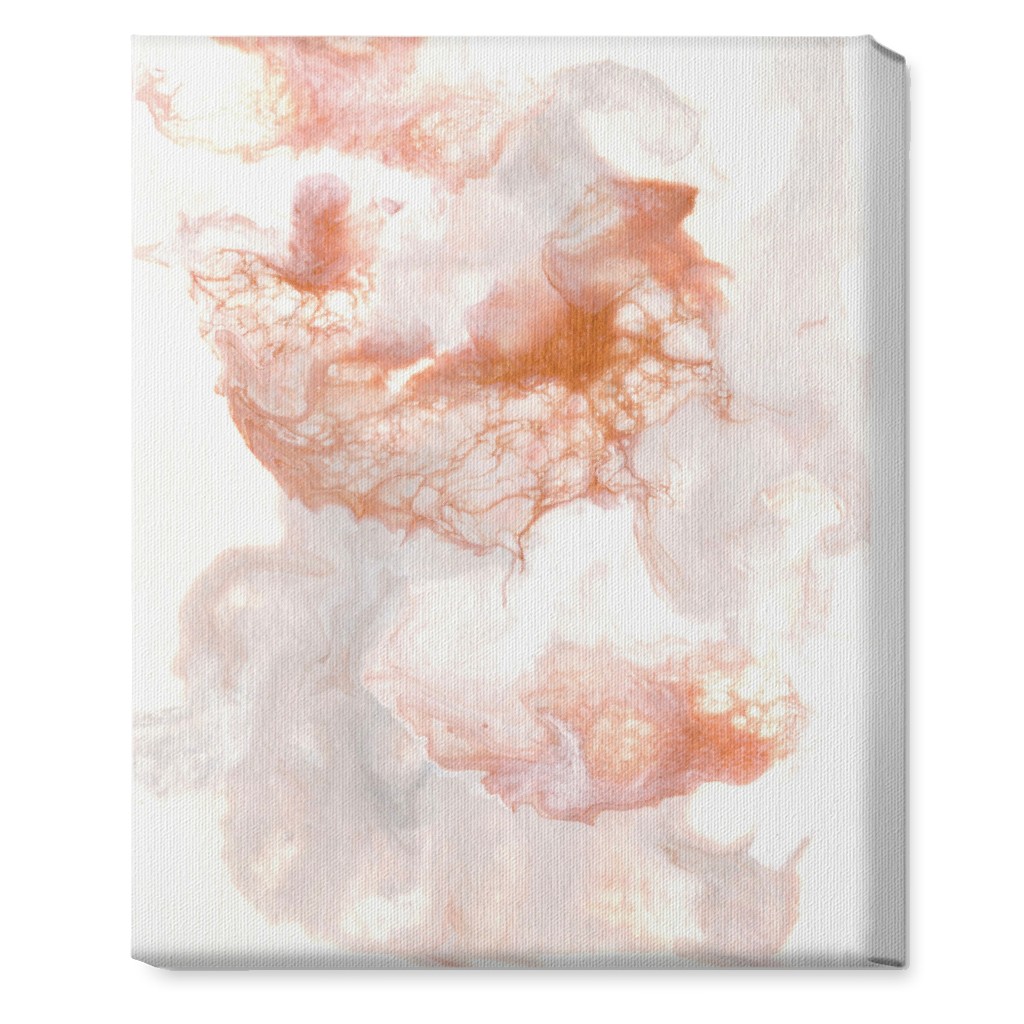 Acrylic Pour Abstract - Copper Wall Art, No Frame, Single piece, Canvas, 16x20, Pink