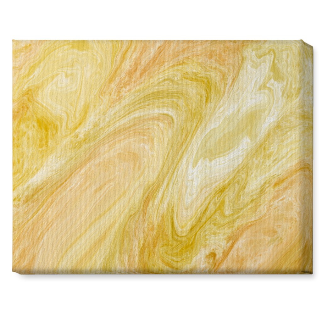 Abstract Acrylic Pour - Yellow Wall Art, No Frame, Single piece, Canvas, 16x20, Yellow, Classic Yellow
