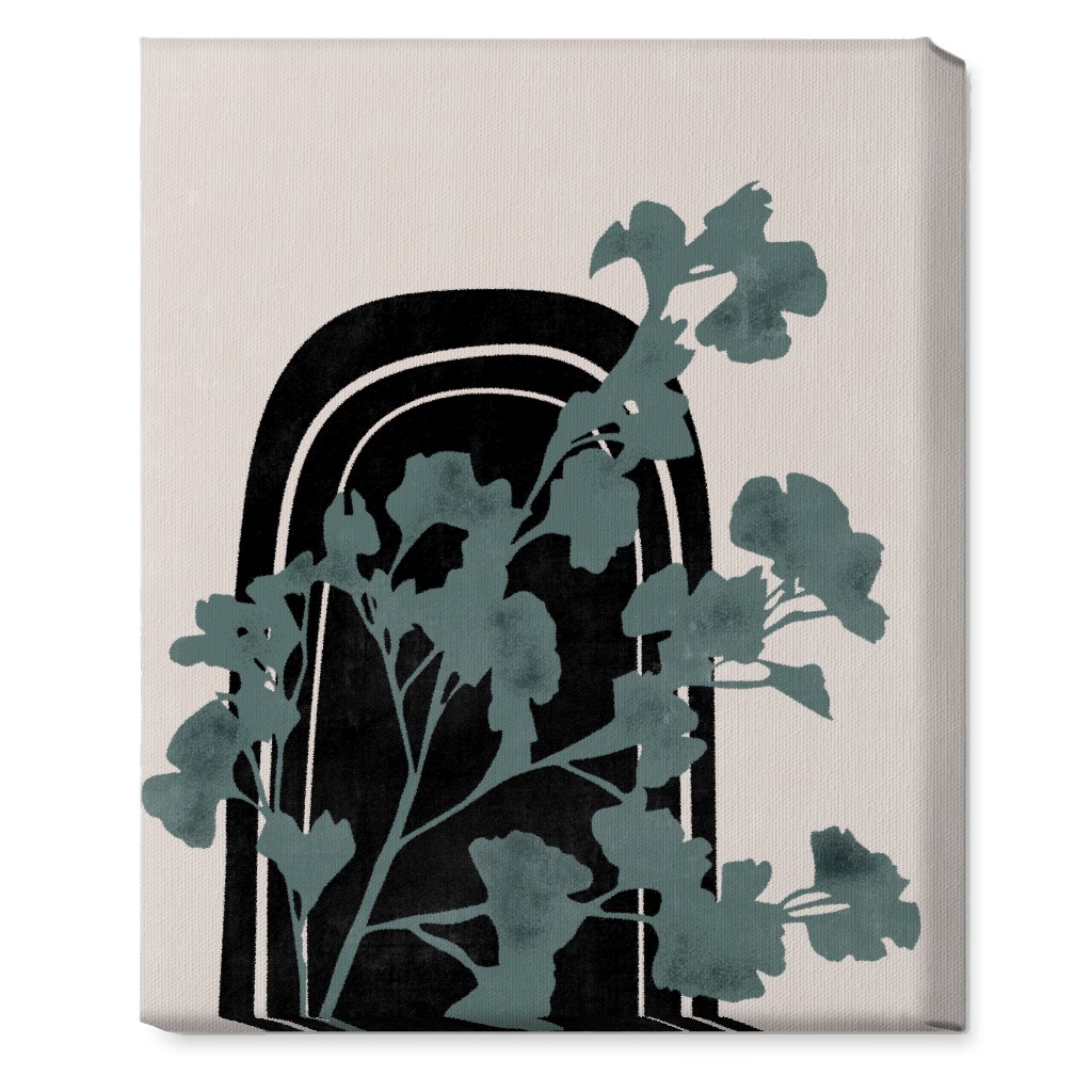 Modern Garden Archway - Green and Ivory Wall Art, No Frame, Single piece, Canvas, 16x20, Green, Classic Green
