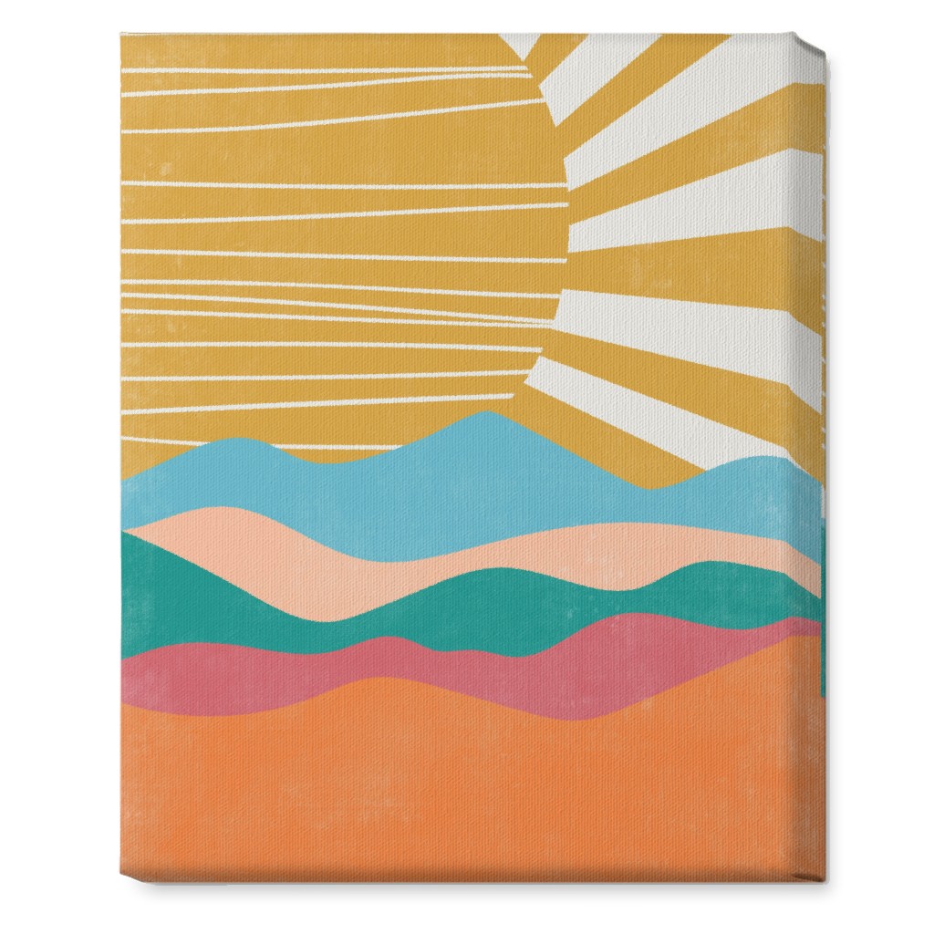 Flourish Abstract Sunrise - Multi Wall Art, No Frame, Single piece, Canvas, 16x20, Multicolor