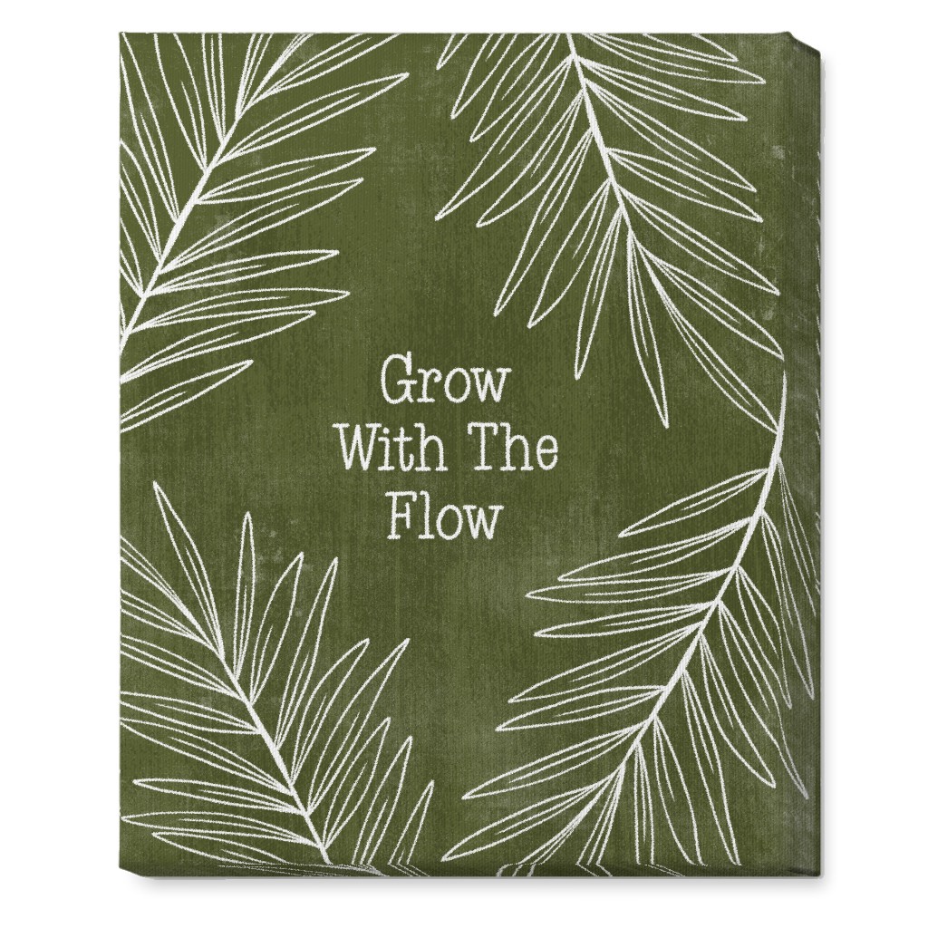 Grow With the Flow - Green Wall Art, No Frame, Single piece, Canvas, 16x20, Green