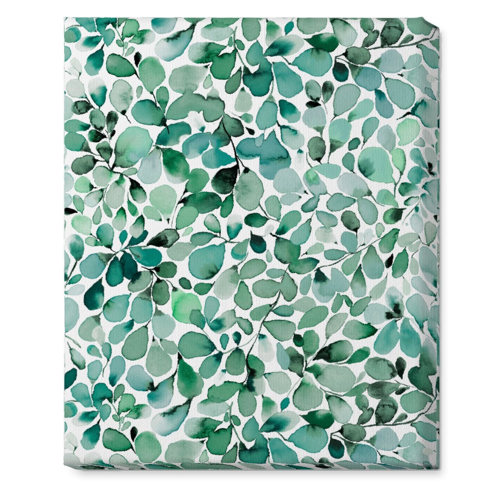 Little Leaves Eucalyptus Foliage - Green Wall Art, No Frame, Single piece, Canvas, 16x20, Green, Classic Green