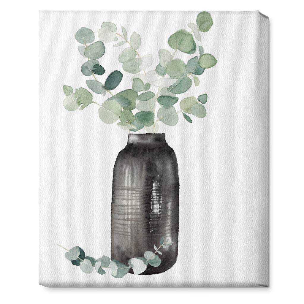 Eucalyptus in a Vase - Green Wall Art, No Frame, Single piece, Canvas, 16x20, Green, Classic Green