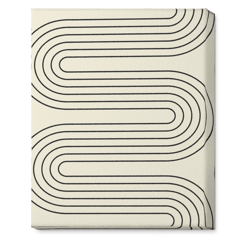 Geometric Abstract Lines - Neutral Wall Art, No Frame, Single piece, Canvas, 16x20, Beige