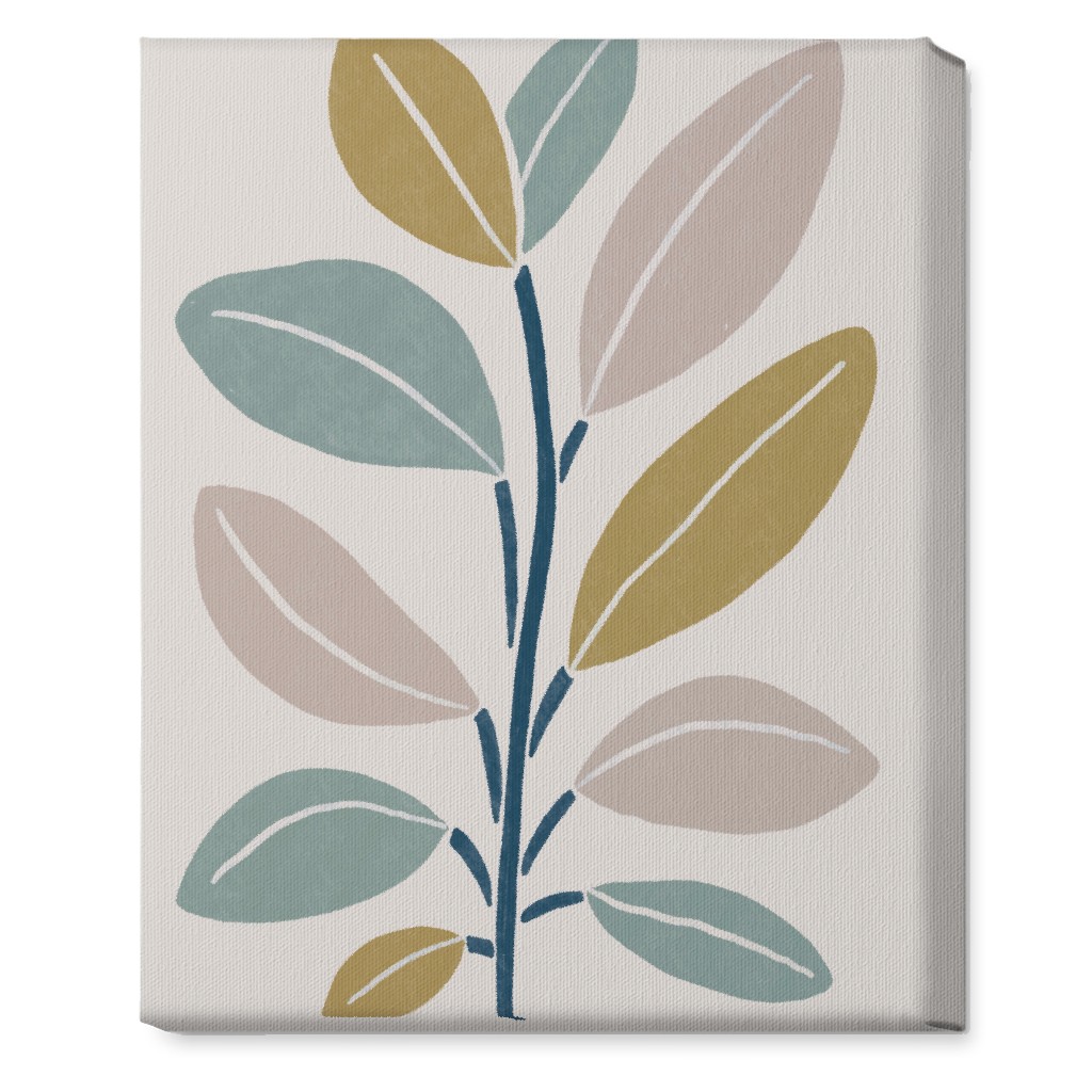 Plant Branch Wall Art, No Frame, Single piece, Canvas, 16x20, Beige, Garden