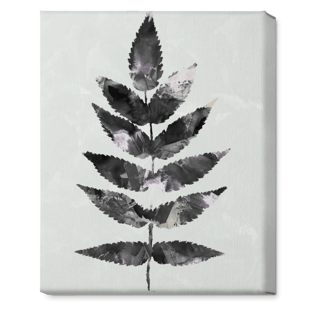 Botanical Leaf Wall Art, No Frame, Single piece, Canvas, 16x20, Beige, Gray