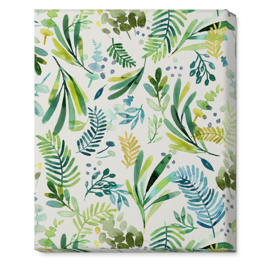 Tuscany Leaves - Green Wall Art, No Frame, Single piece, Canvas, 16x20, Green, Classic Green