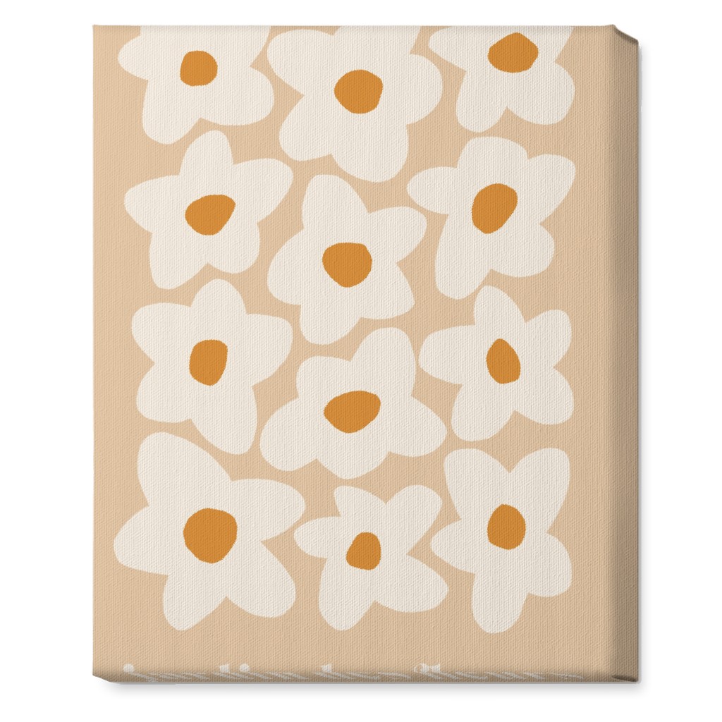 Botanical Graphic Retro Flower Garden Wall Art, No Frame, Single piece, Canvas, 16x20, Beige, Sand