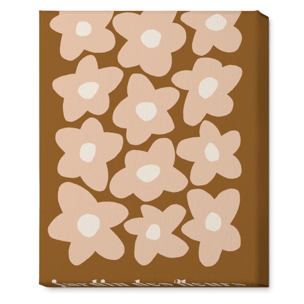 Botanical Graphic Retro Flower Garden Wall Art, No Frame, Single piece, Canvas, 16x20, Brown, Nutmeg