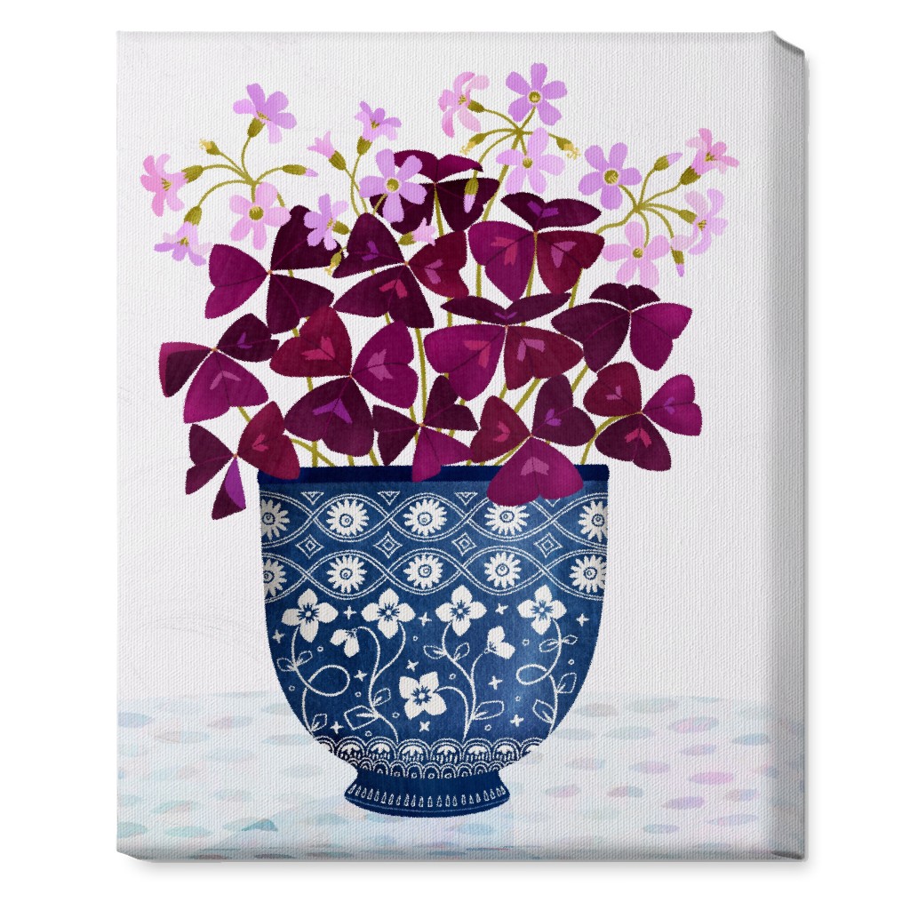 Oxalis Triangularis - Purple and Blue Wall Art, No Frame, Single piece, Canvas, 16x20, Purple, Purple