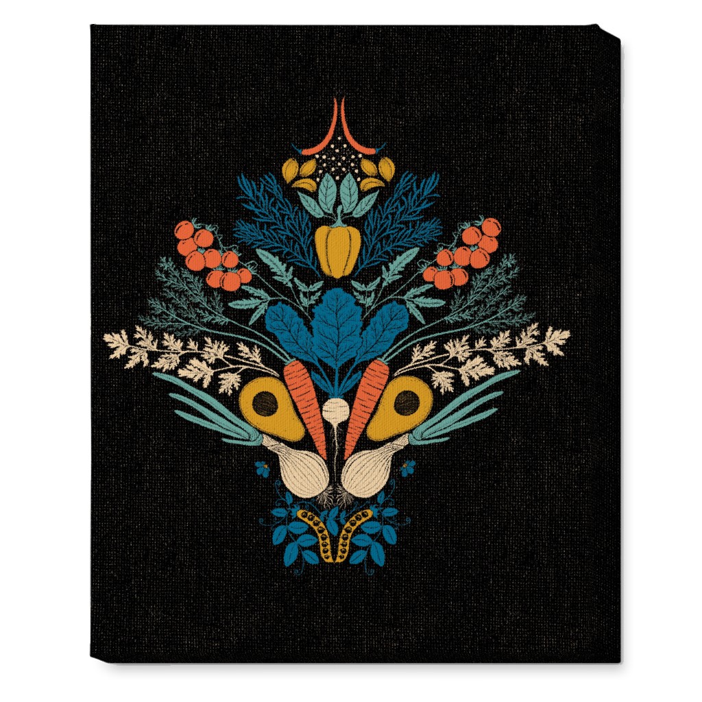 Vegatables Wall Art, No Frame, Single piece, Canvas, 16x20, Multicolor, Coal
