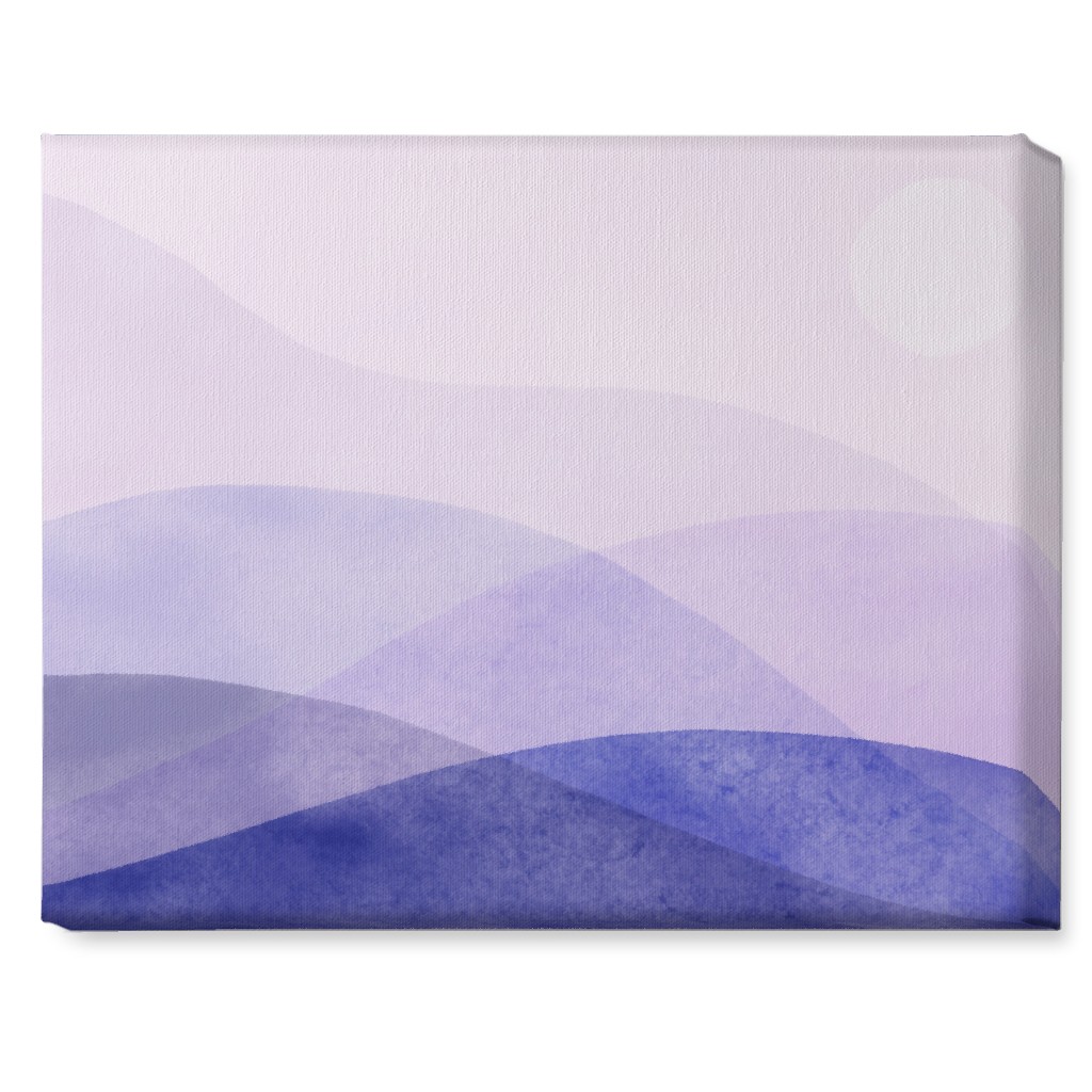 a View of the Mountains - Purple Wall Art, No Frame, Single piece, Canvas, 16x20, Purple