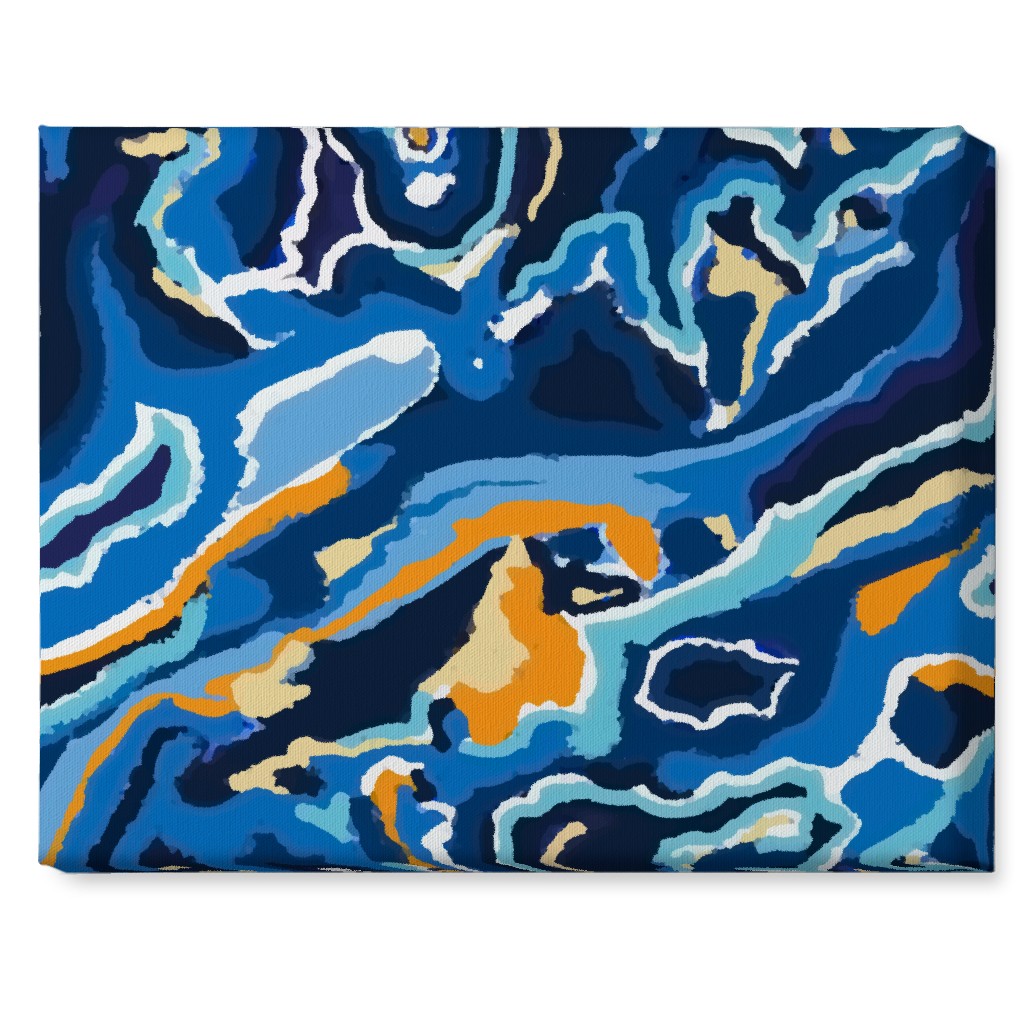 Psychedelic Blues Wall Art, No Frame, Single piece, Canvas, 16x20, Blue, True Blue