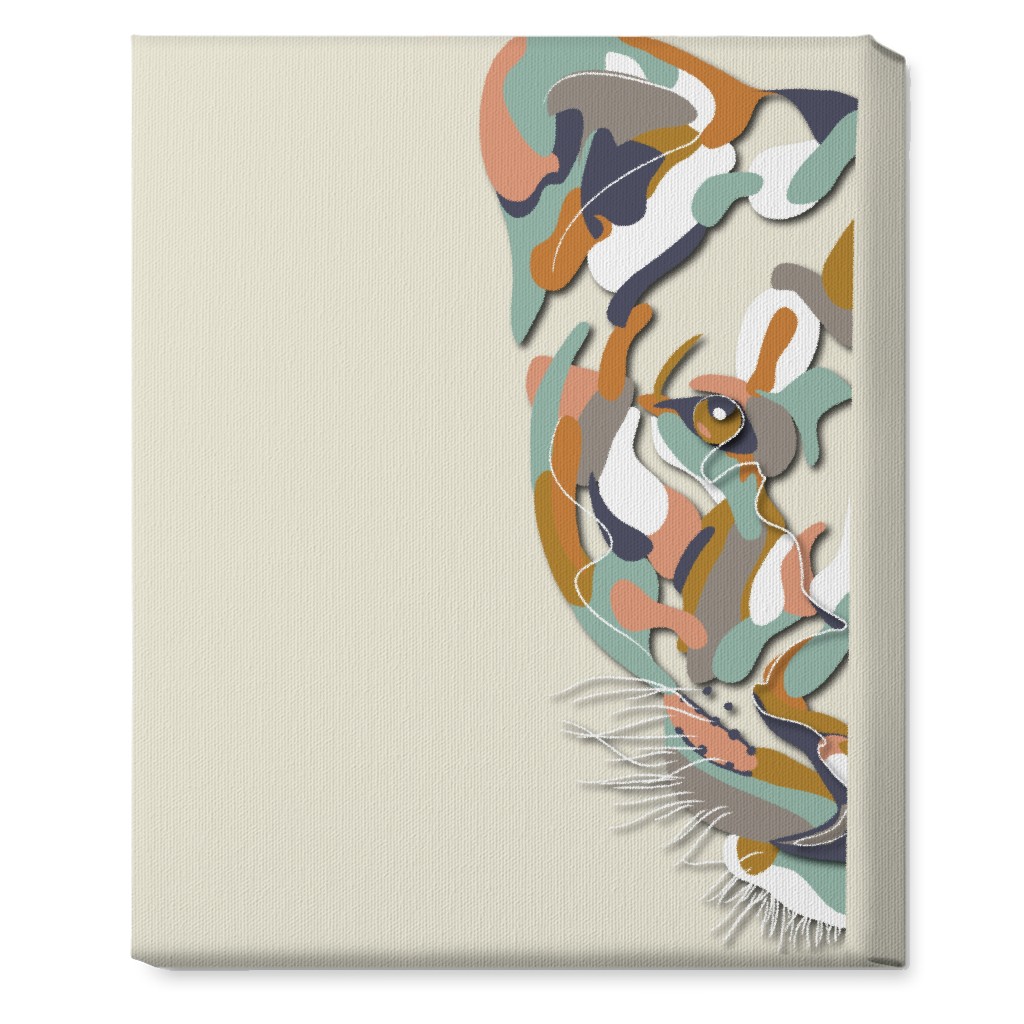 African Lioness Wall Art, No Frame, Single piece, Canvas, 16x20, Beige, Antique White