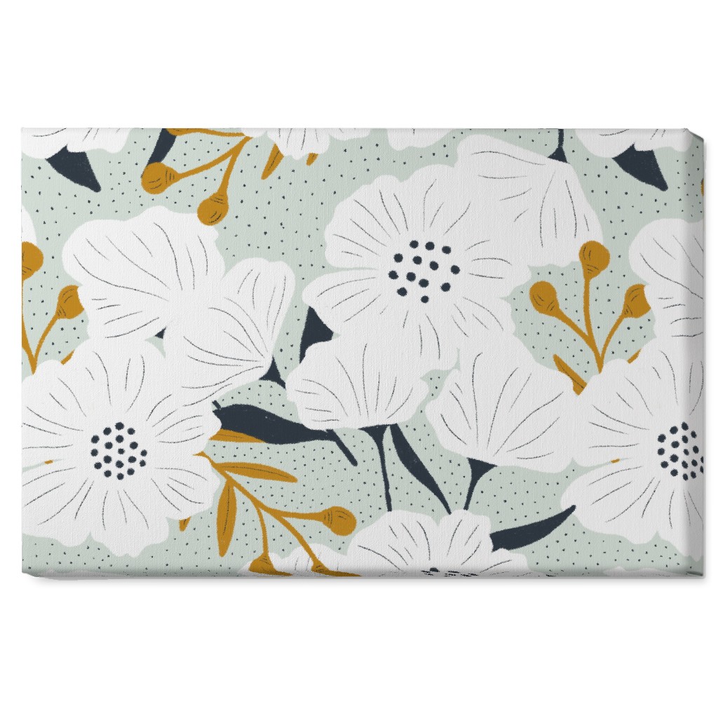 Beulah - Pale Blue Wall Art, No Frame, Single piece, Canvas, 20x30, Blue, True Blue