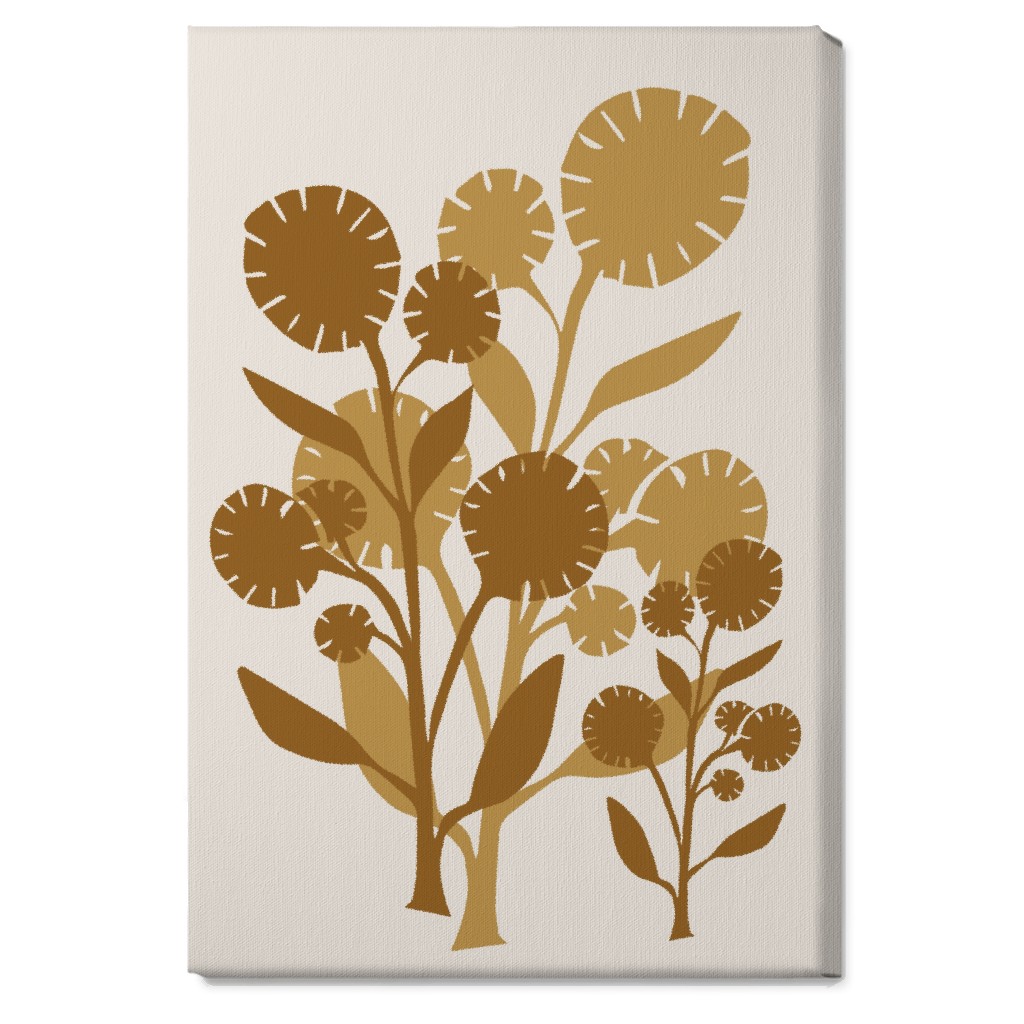 Abstract Flower Wall Art, No Frame, Single piece, Canvas, 20x30, Brown, Rust