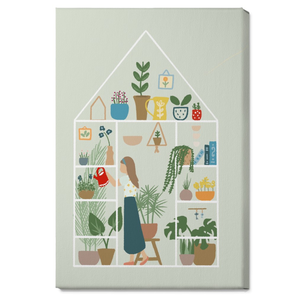 Gardening Indoors - Multi Wall Art, No Frame, Single piece, Canvas, 20x30, Multicolor