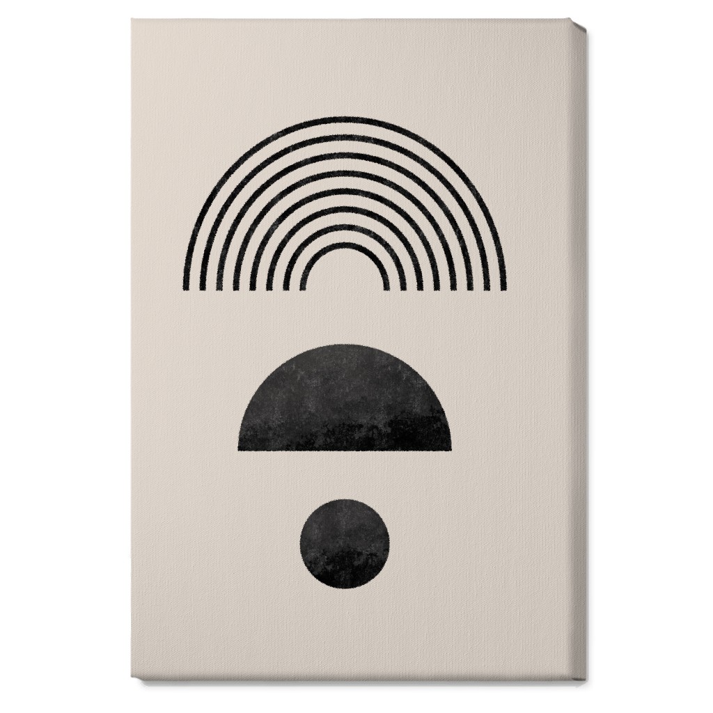 Minimal Rainbow and Geometric - Neutral Wall Art, No Frame, Single piece, Canvas, 20x30, Beige
