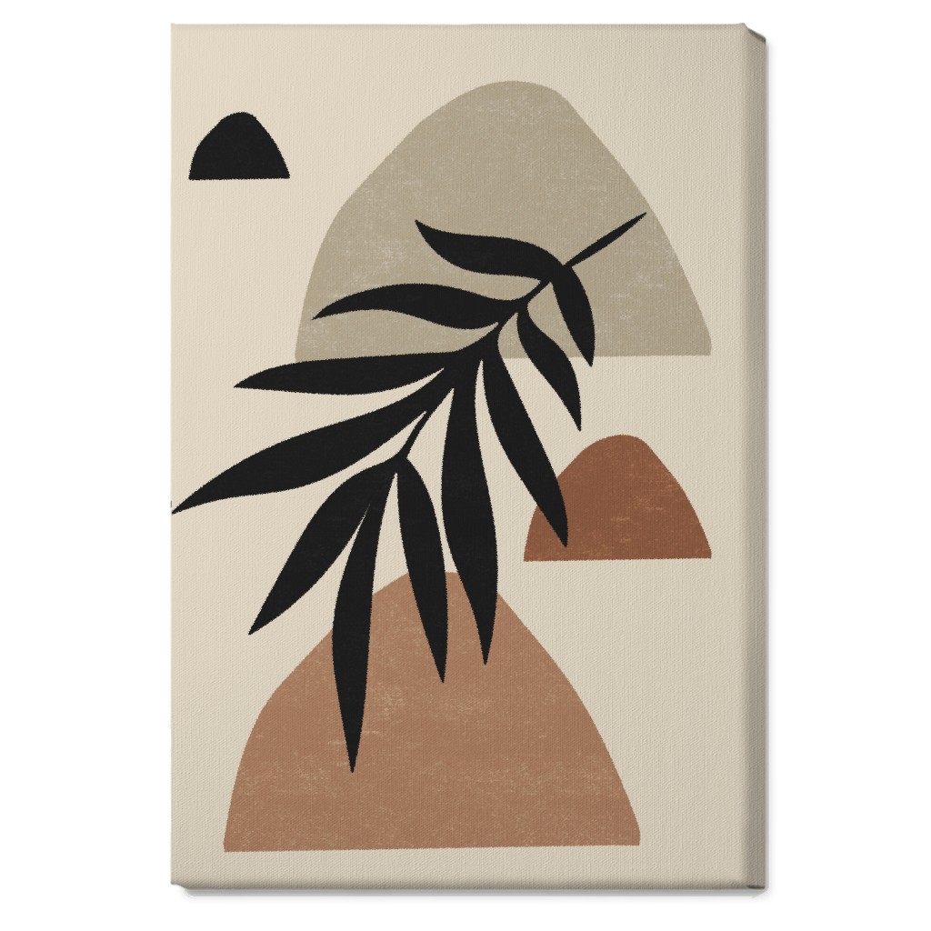 Abstract Palm - Neutral Wall Art, No Frame, Single piece, Canvas, 20x30, Beige