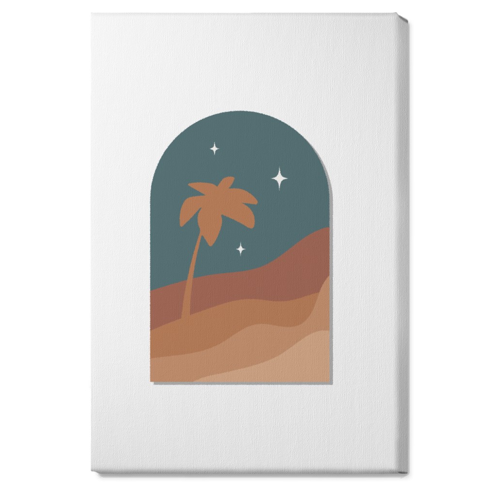 Abstract Landscape in Window With Tree Wall Art, No Frame, Single piece, Canvas, 20x30, Multicolor