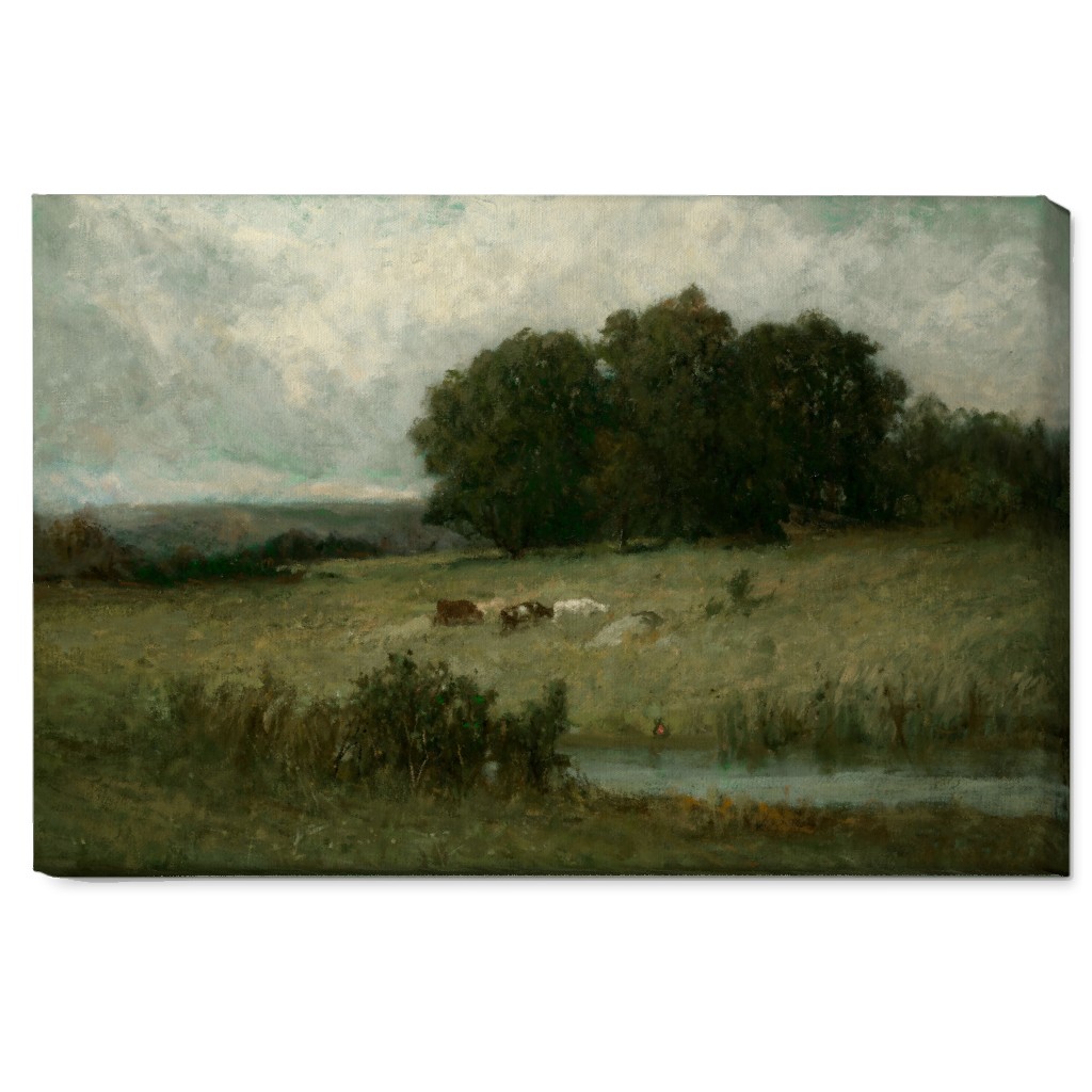 Grazing Fields Wall Art, No Frame, Single piece, Canvas, 20x30, Green, Classic Green