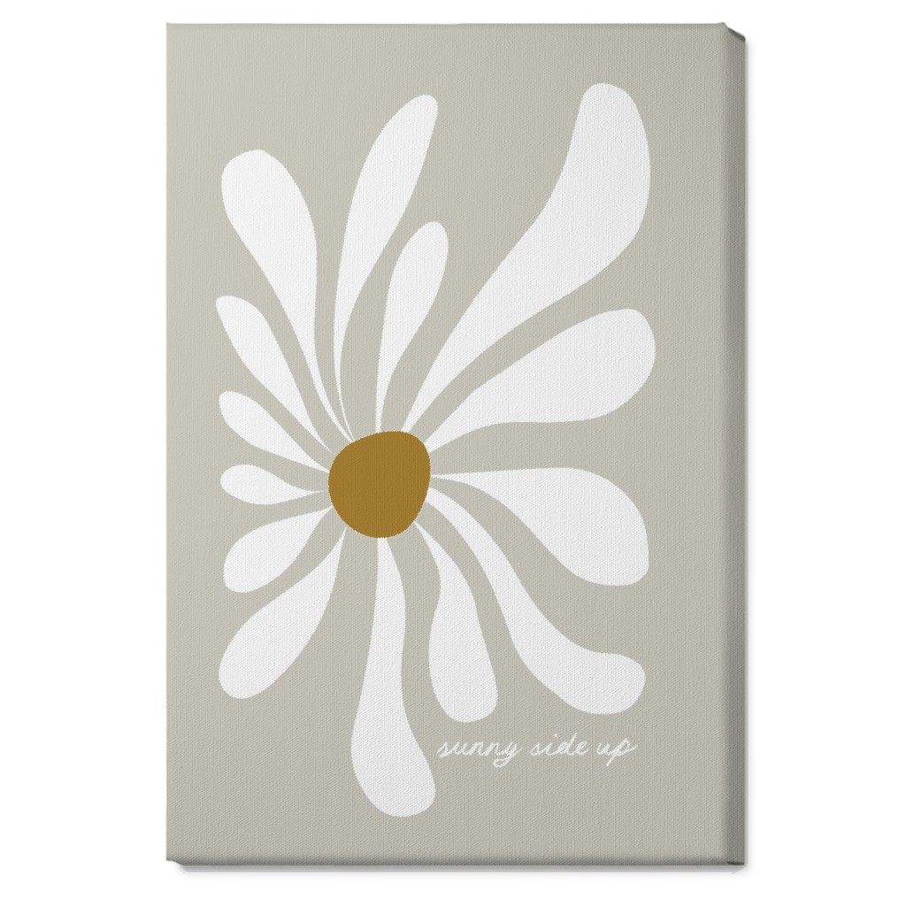Mod Sunny Side Up Daisy Wall Art, No Frame, Single piece, Canvas, 20x30, Gray, Pebble
