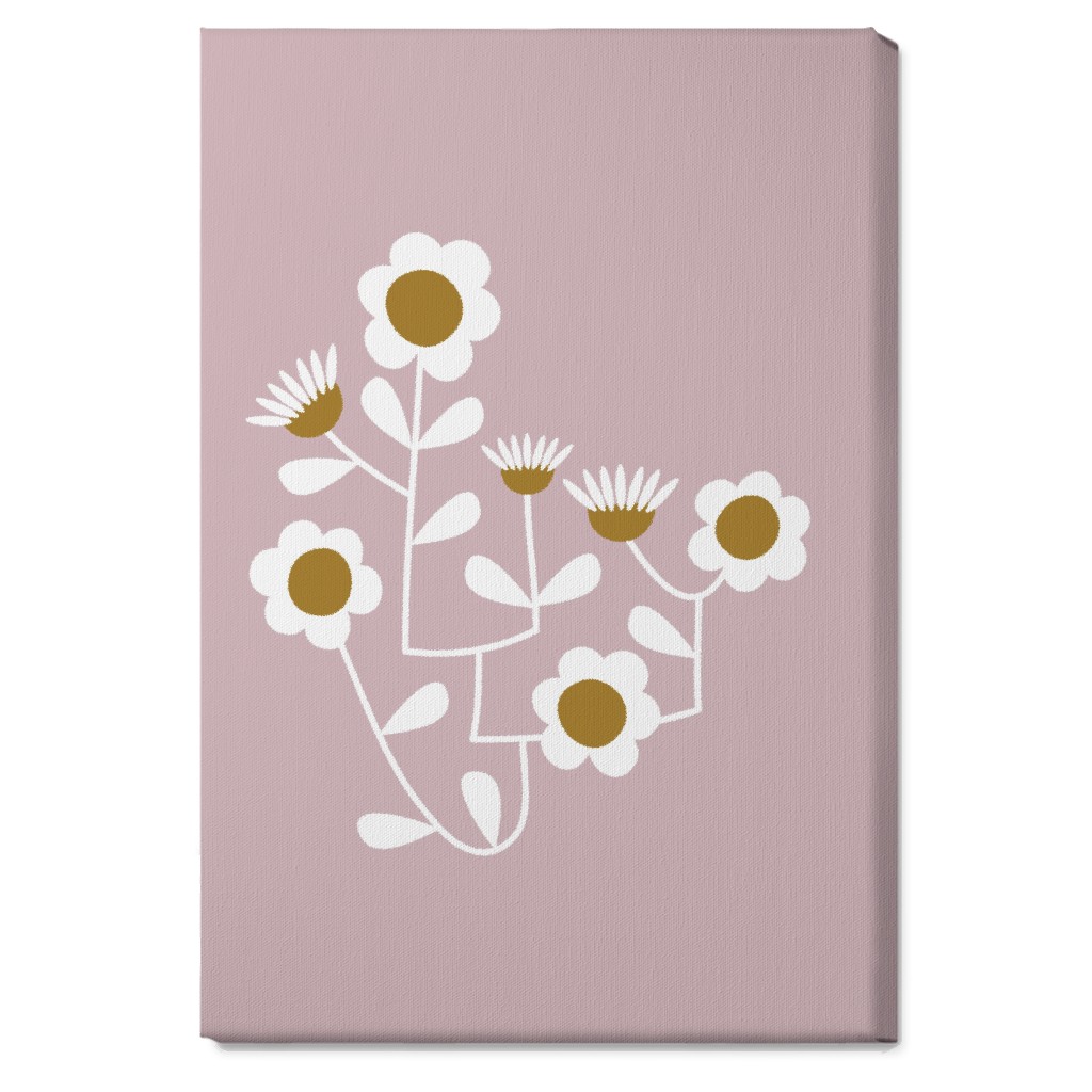 Mod Hanging Floral Wall Art, No Frame, Single piece, Canvas, 20x30, Pink