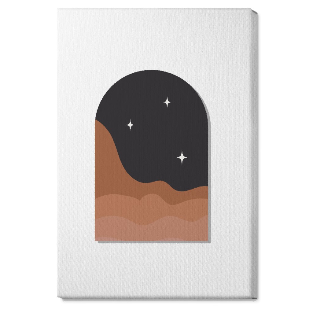 Abstract Landscapes in Windows Night Wall Art, No Frame, Single piece, Canvas, 20x30, Multicolor, Wood