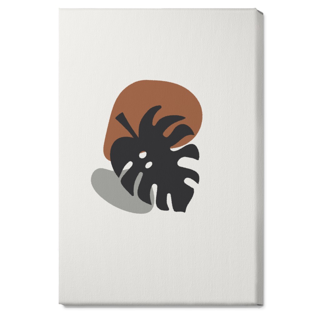 Shapes and Fern Leaf Ii Wall Art, No Frame, Single piece, Canvas, 20x30, Brown