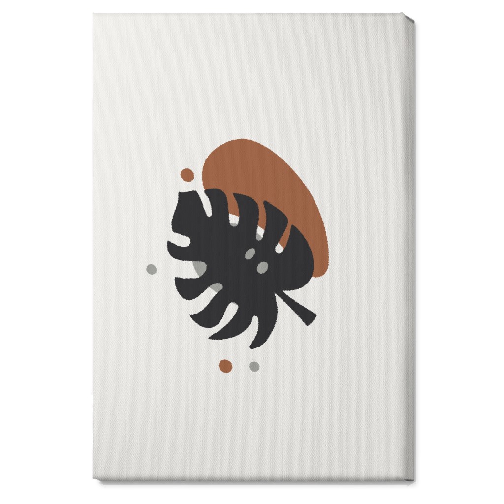 Shapes and Fern Leaf Iii Wall Art, No Frame, Single piece, Canvas, 20x30, Brown