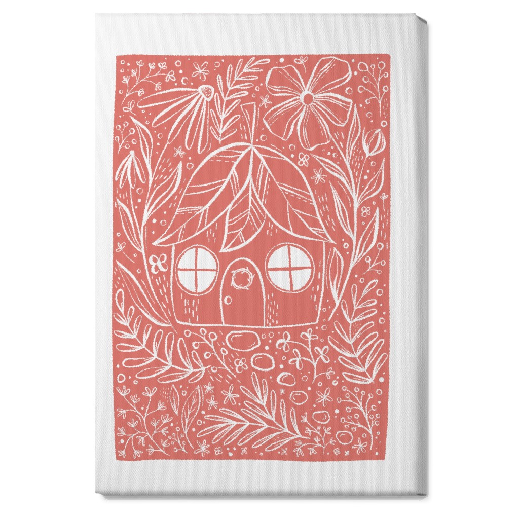 Fairy House - Pink Wall Art, No Frame, Single piece, Canvas, 20x30, Pink, Bright Pink