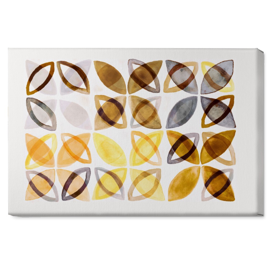 Washed Watercolor Shapes Wall Art, No Frame, Single piece, Canvas, 20x30, Yellow, Dandelion