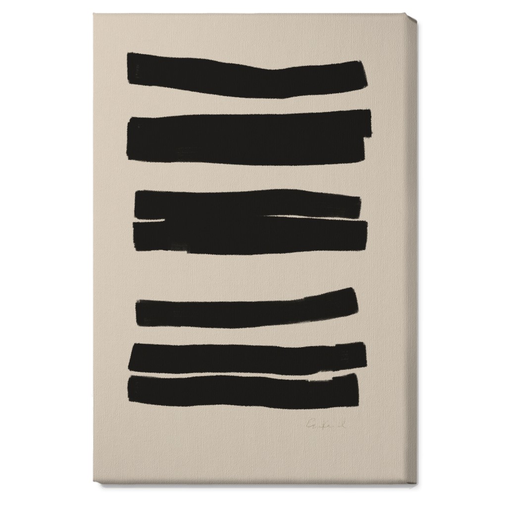 Abstract Bold Stripes I Wall Art, No Frame, Single piece, Canvas, 20x30, Black, Wheat