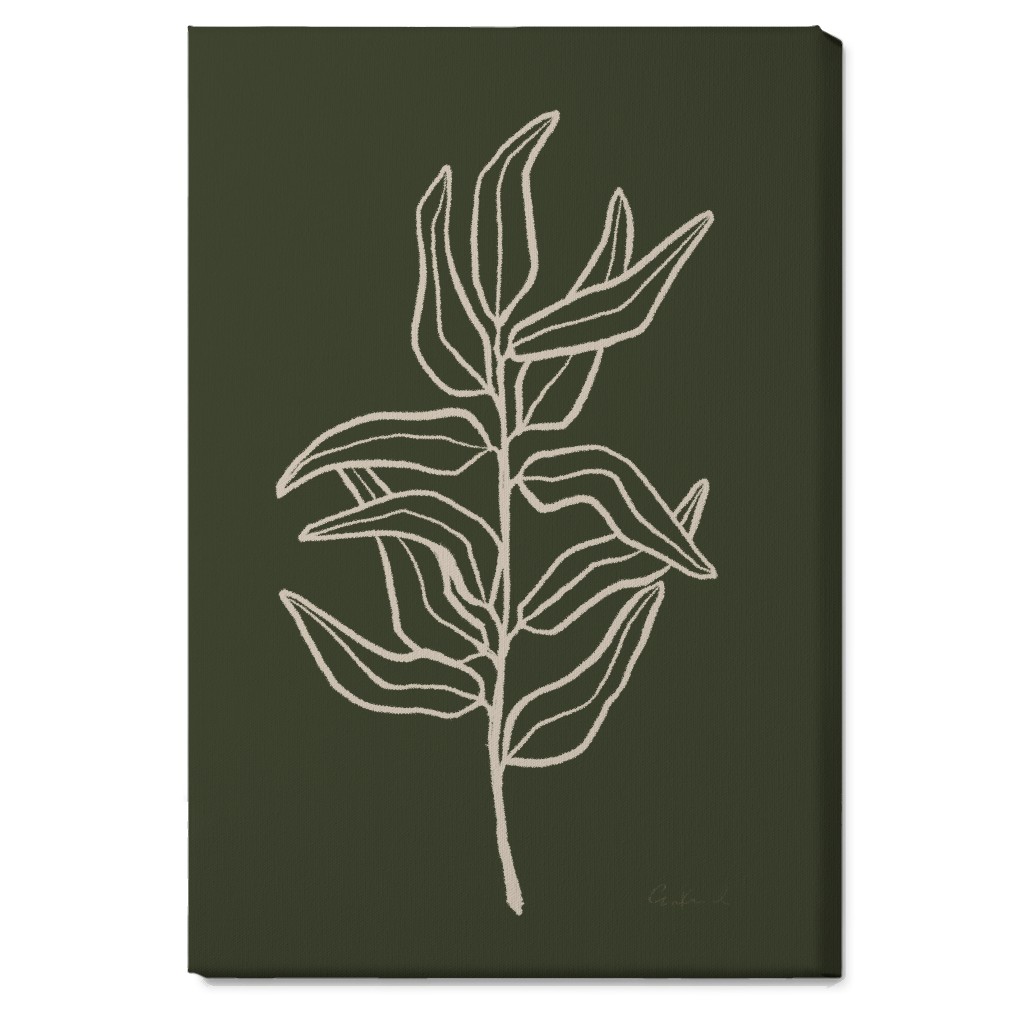 Botanical Eucalyptus Branch Wall Art, No Frame, Single piece, Canvas, 20x30, Green, Gray