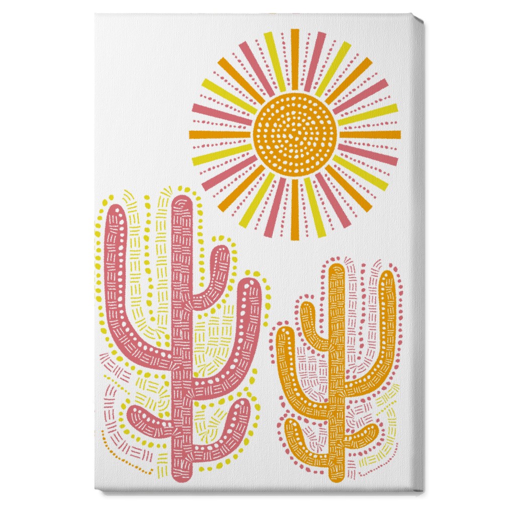 Boho Cactus and Sunny Summer - Warm Wall Art, No Frame, Single piece, Canvas, 20x30, Multicolor