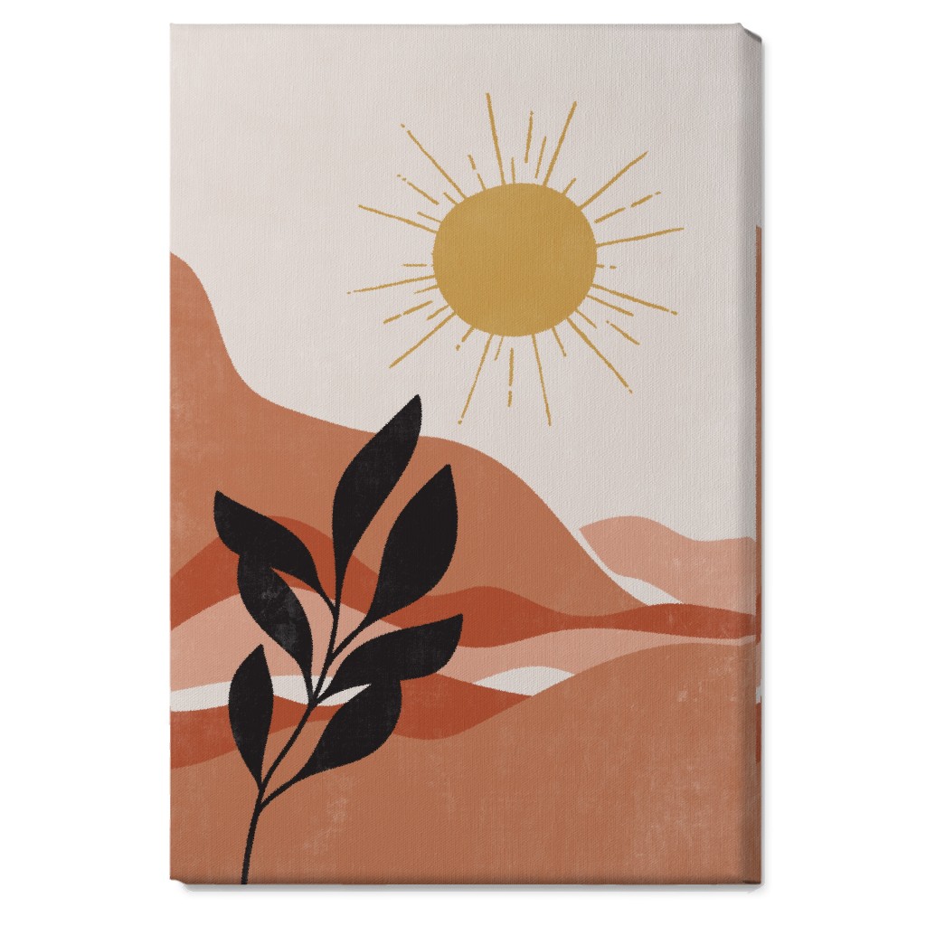 Earthen Landscape - Terracotta Wall Art, No Frame, Single piece, Canvas, 20x30, Pink, Bright Pink